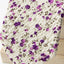 Men's Salt Shrinking Seersucker Cotton Floral Print Necktie, Ivory Purple (Color FS10)