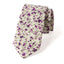 Men's Salt Shrinking Seersucker Cotton Floral Print Necktie, Ivory Purple (Color FS10)