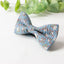 Men's Salt Shrinking Seersucker Cotton Floral Print Bow Tie, Blue (Color FS02)