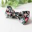 Men's Salt Shrinking Seersucker Cotton Floral Print Bow Tie, Black Coral (Color FS06)