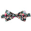 Men's Salt Shrinking Seersucker Cotton Floral Print Bow Tie, Black Coral (Color FS06)