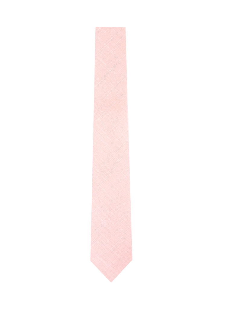 men's skinny blush pink linen tie