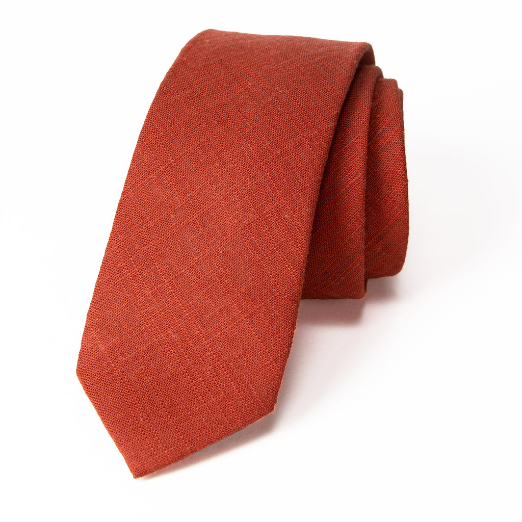 Men's Linen Blend Skinny Necktie