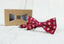 Men's Printed Christmas Theme Pretied Bow Tie, Gingerbread Man on Burgundy