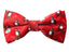Men's Printed Christmas Theme Pretied Bow Tie, Red Skiing Penguin