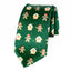 Men's Printed Microfiber Christmas Themed Tie, Gingerbread Man on Green