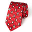 Men's Printed Microfiber Christmas Themed Tie, Red Penguin