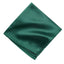 men's emerald green solid color satin microfiber handkerchief hanky pocket square