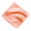 men's peach orange pink solid color satin microfiber handkerchief hanky pocket square
