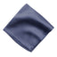 men's stormy blue solid color satin microfiber handkerchief hanky pocket square