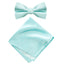 Men's Solid Color Satin Microfiber Bow Tie and Handkerchief Set