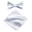 Men's Solid Color Satin Microfiber Bow Tie and Handkerchief Set
