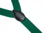 men's emerald green elastic stretch suspenders with genuine leather crosspatch with subtle Spring Notion branding