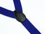 men's royal blue elastic stretch suspenders with genuine leather crosspatch with subtle Spring Notion branding