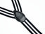 men's black white stripes elastic stretch suspenders with genuine leather crosspatch with subtle Spring Notion branding