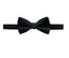 men's black solid color satin microfiber bow tie