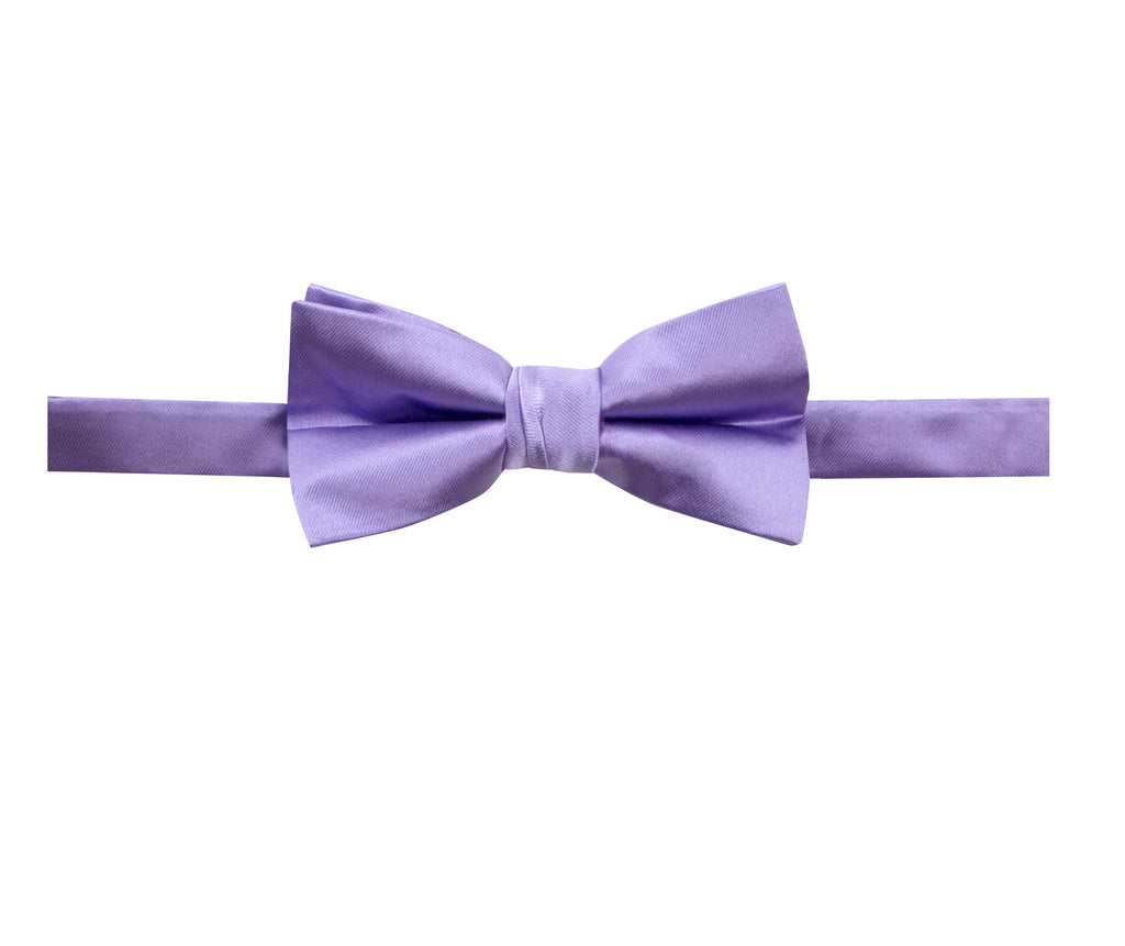 men's dusty lavender purple solid color satin microfiber bow tie