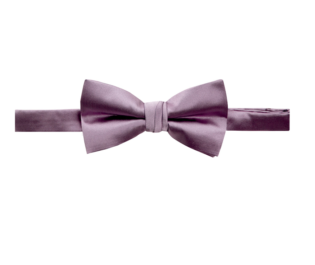 men's dusty wisteria lavender purple solid color satin microfiber bow tie