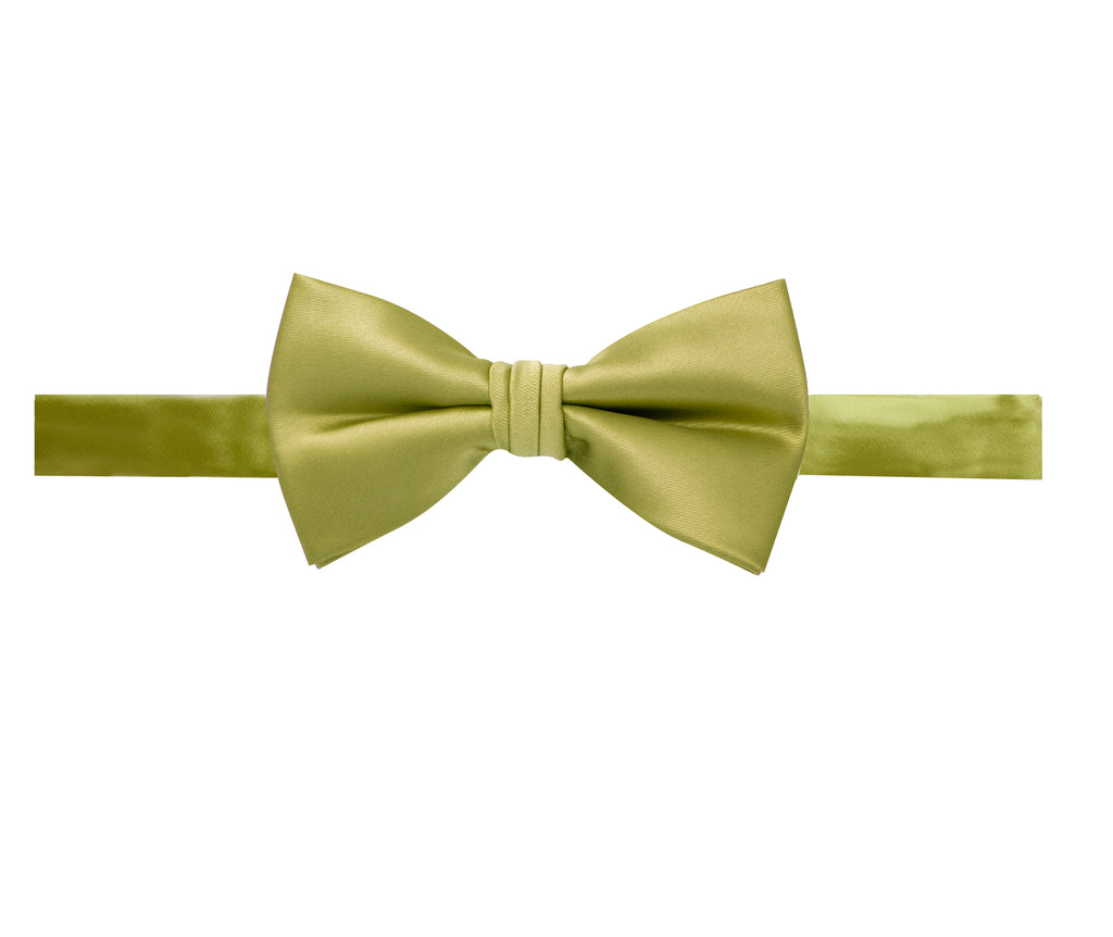 men's green tea solid color satin microfiber bow tie