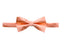 men's peach orange pink solid color satin microfiber bow tie