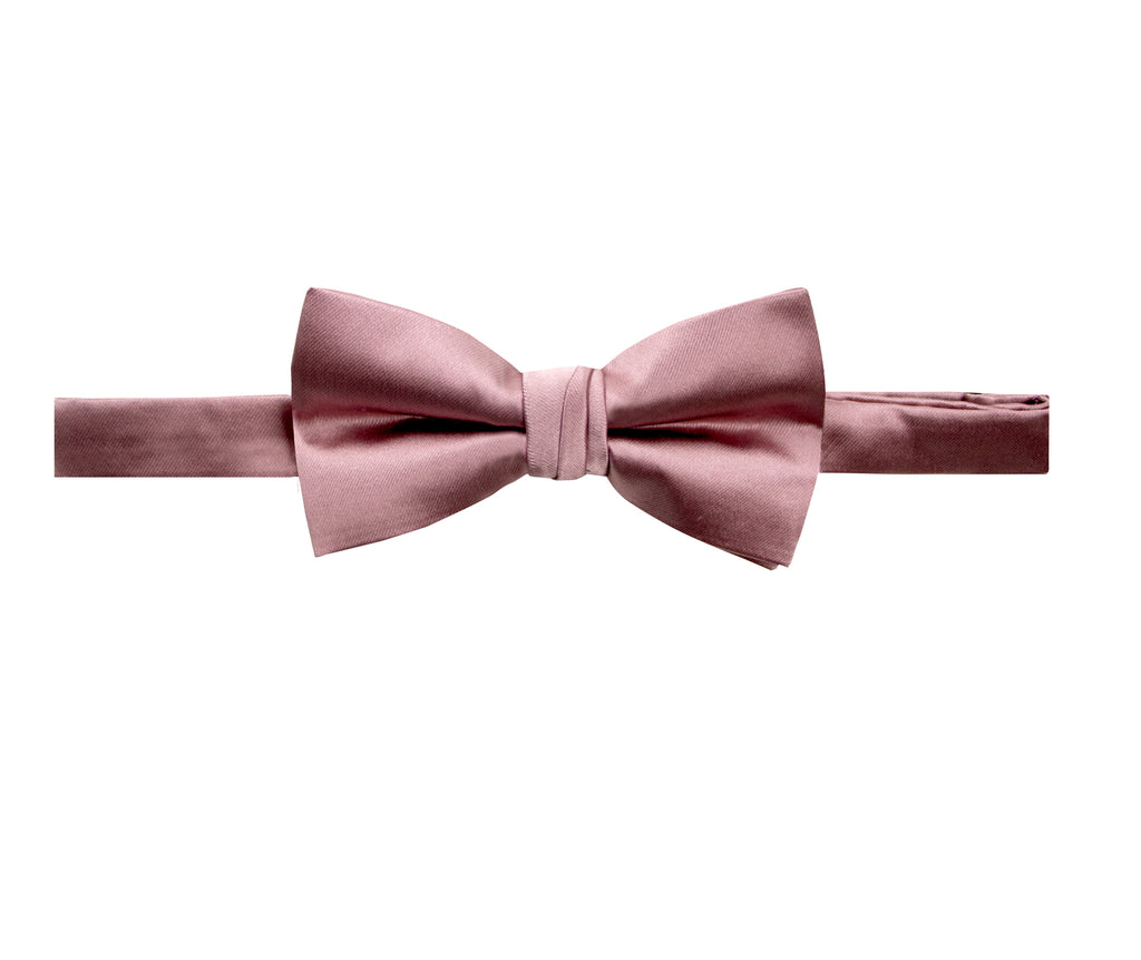 men's pink copper metallic solid color satin microfiber bow tie
