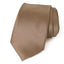 men's coffee brown solid color satin microfiber necktie tie