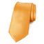 men's mustard yellow brown solid color satin microfiber necktie tie