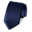 men's navy blue solid color satin microfiber necktie tie