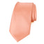 men's peach orange pink solid color satin microfiber necktie tie