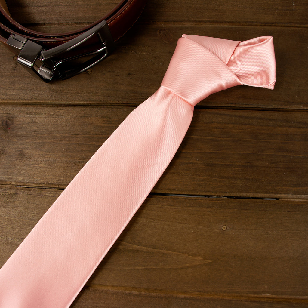 Men's Solid Color Satin Microfiber Tie