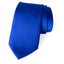 men's royal blue solid color satin microfiber necktie tie