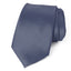 men's stormy blue solid color satin microfiber necktie tie