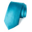 men's turquoise blue green solid color satin microfiber necktie tie