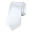 men's white solid color satin microfiber necktie tie