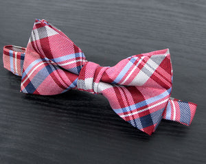 Men's Tartan Plaid Woven Bow Tie