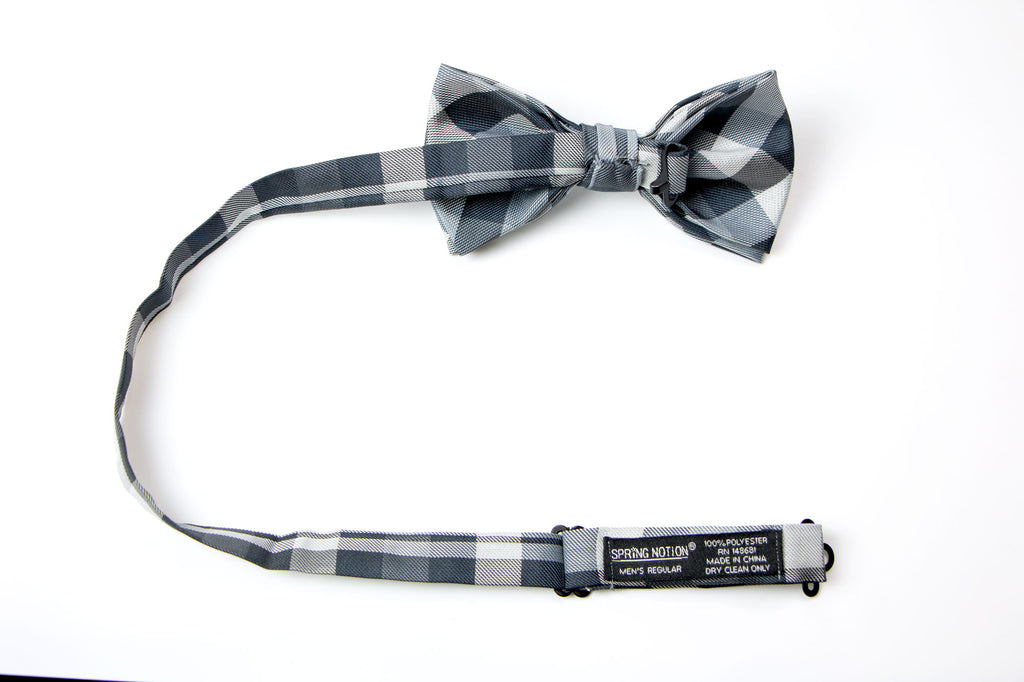 Men's Checkered Black Patterned Bow Tie (Color 01)