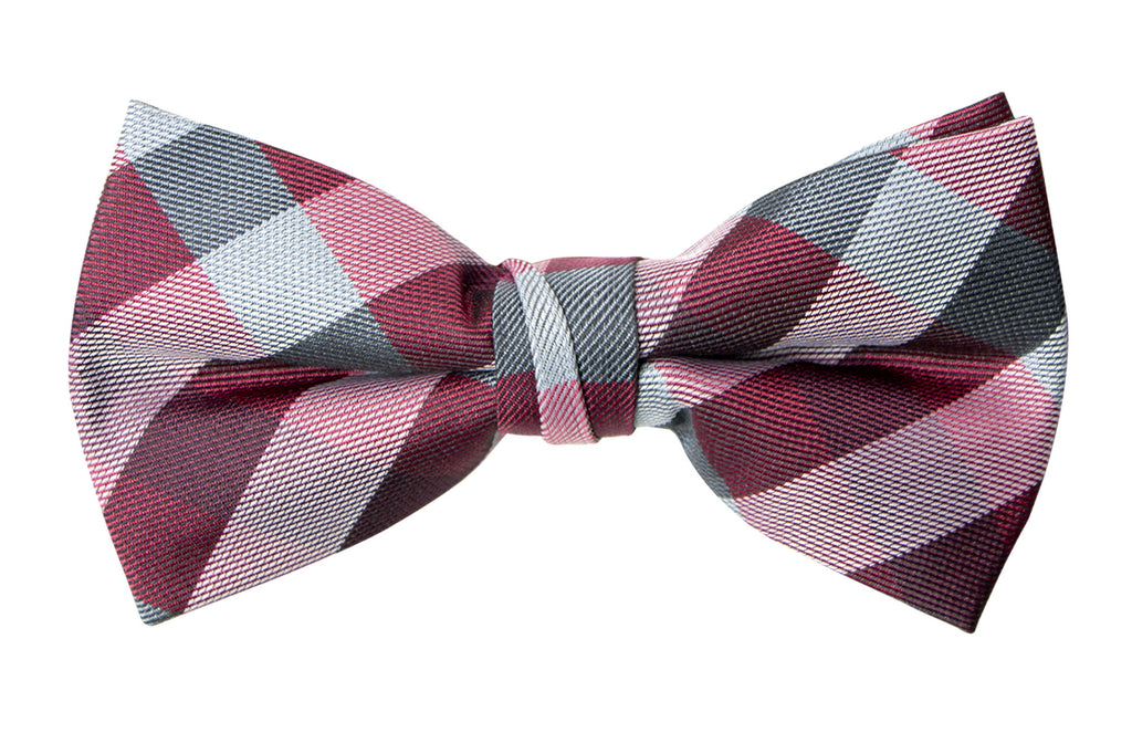 Men's Checkered Red Patterned Bow Tie (Color 03)