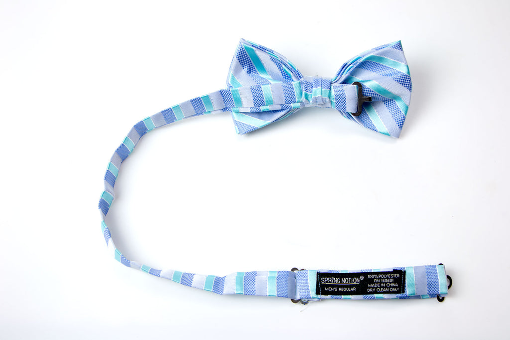 Men's Aqua Patterned Bow Tie (Color 16)