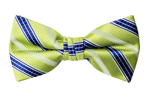 Men's Lime/Blue Patterned Bow Tie (Color 24)