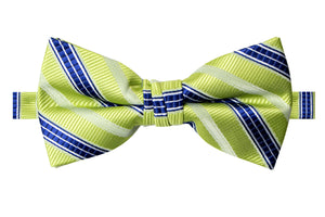 Men's Lime/Blue Patterned Bow Tie (Color 24)
