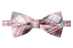 Men's Fuchsia/Grey Patterned Bow Tie (Color 31)
