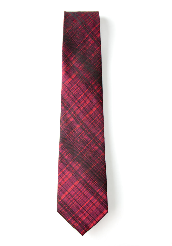 men's red dotted patterned necktie tie