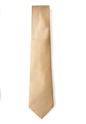 men's antique gold metallic dotted patterned necktie tie