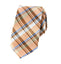 men's orange tartan plaid patterned necktie tie