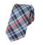 men's navy blue tartan plaid patterned necktie tie