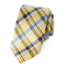 men's yellow tartan plaid patterned necktie tie