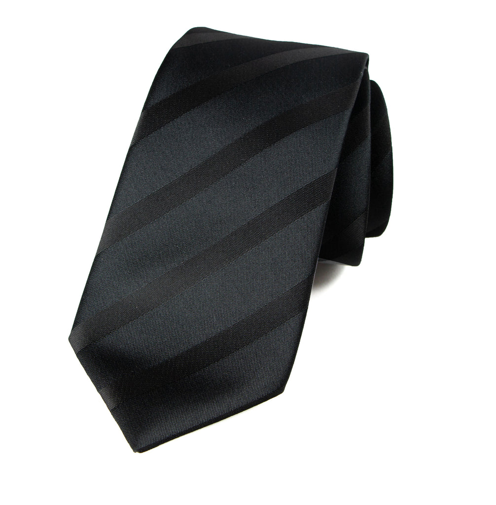 men's black elegant stripes patterned necktie tie