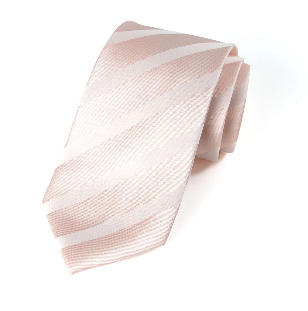 men's blush pink baby pink elegant stripes patterned necktie tie