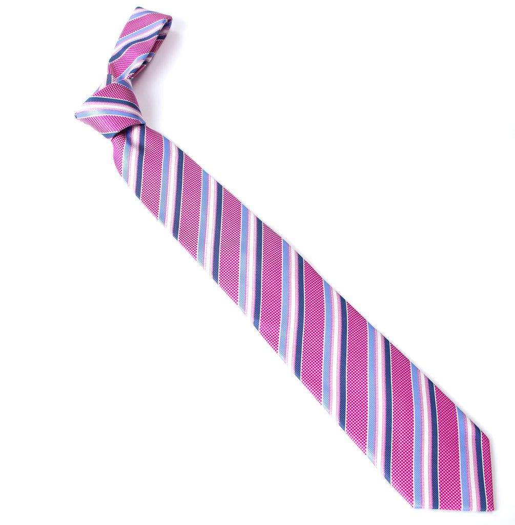 men's blue pink patterned necktie tie