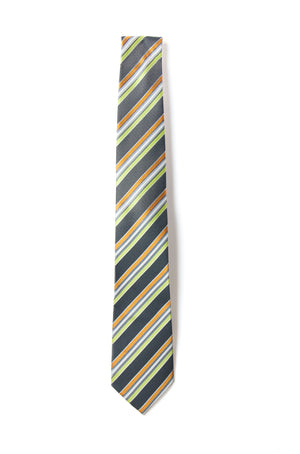 men's lime green orange patterned necktie tie